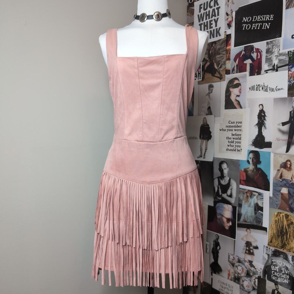 Fringe Western Suede Mini Dress